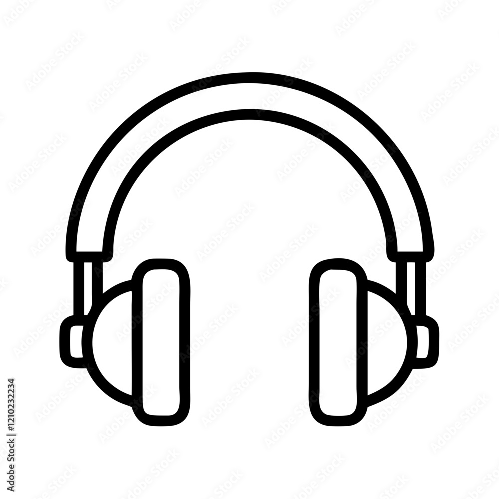 headphones icon, headphones line art - simple line art of headphones, perfect for headphones logos and icons headphones icon, headphones line art - simple line art of headphones, perfect for headphones logos and icons
