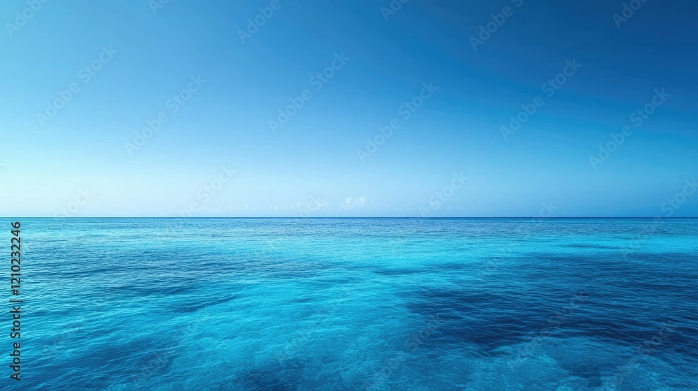 Fototapeta premium Vibrant blue sea gradient background with smooth transitions of aquamarine, cerulean, and deep ocean blue.