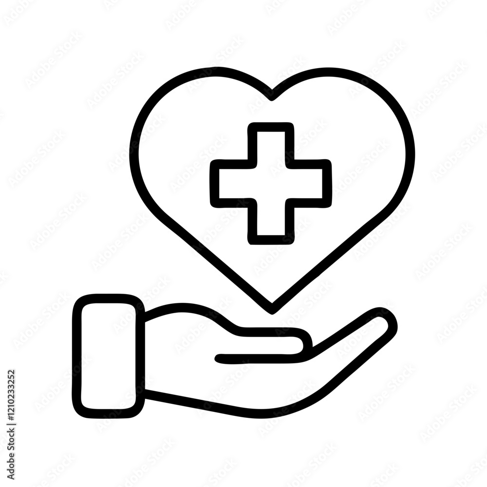 Obraz premium healthcare icon, healthcare line art - simple line art of healthcare, perfect for healthcare logos and icons