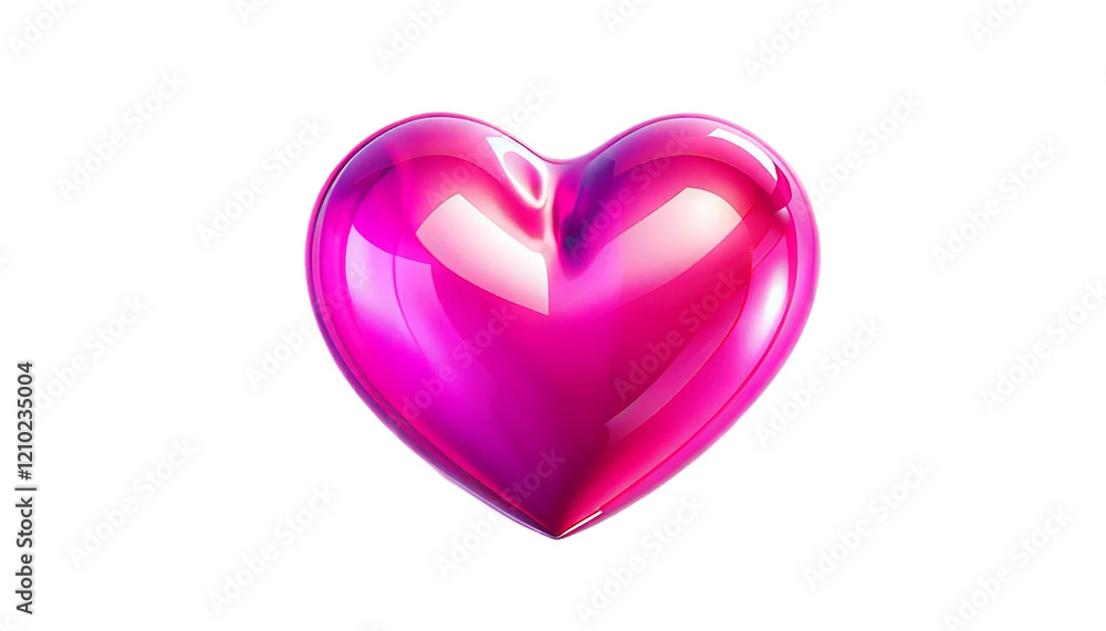 Vibrant 3D Pink Heart Against transpareant Background,PNG Image. Vibrant 3D Pink Heart Against transpareant Background,PNG Image.