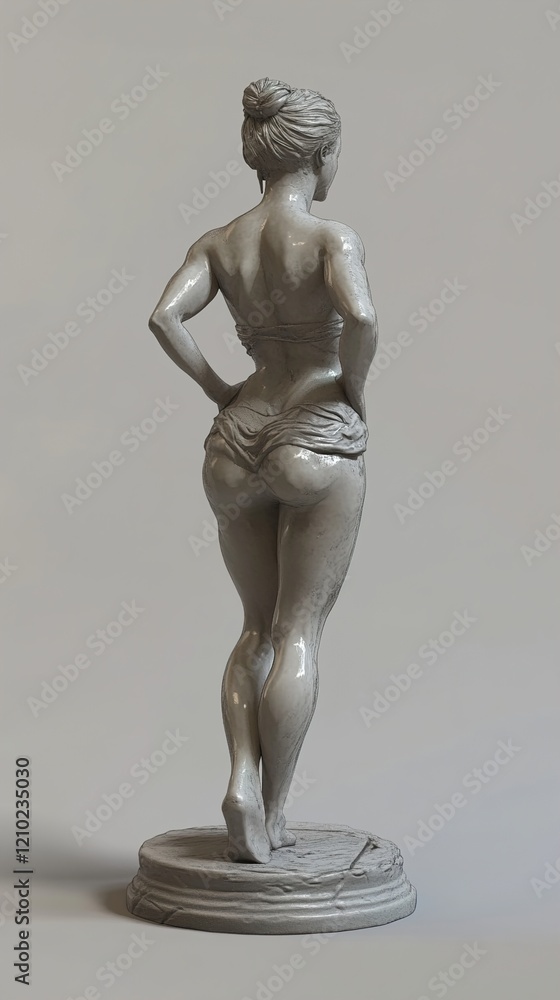 Obraz premium Elegant Female Statue: A 3D Render of a Classic Sculpture