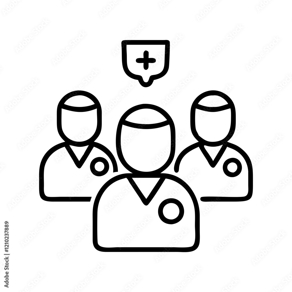 hospital staff icon, hospital staff line art - simple line art of hospital staff, perfect for hospital staff logos and icons