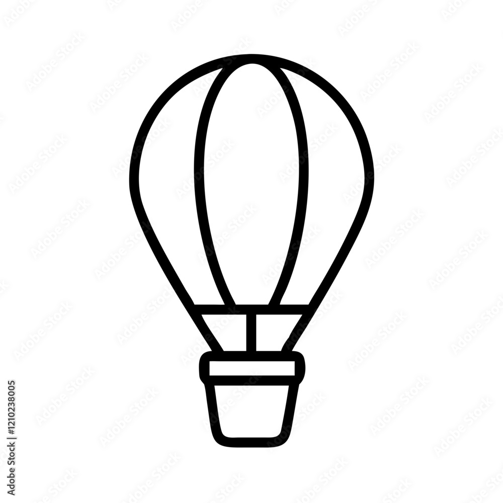 Fototapeta premium hot air balloon icon, hot air balloon line art - simple line art of hot air balloon, perfect for hot air balloon logos and icons