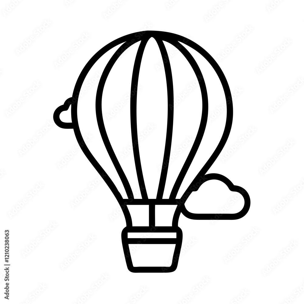 hot air balloon icon, hot air balloon line art - simple line art of hot air balloon, perfect for hot air balloon logos and icons hot air balloon icon, hot air balloon line art - simple line art of hot air balloon, perfect for hot air balloon logos and icons