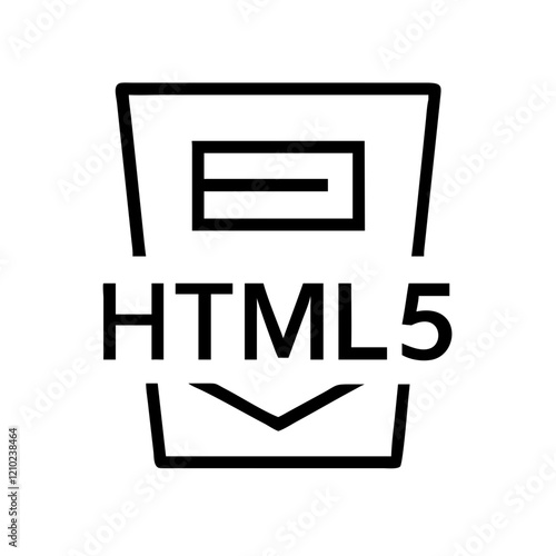 html5 icon, html5 line art - simple line art of html5, perfect for html5 logos and icons