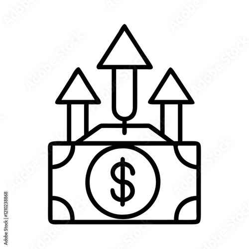 hyperinflation icon, hyperinflation line art - simple line art of hyperinflation, perfect for hyperinflation logos and icons