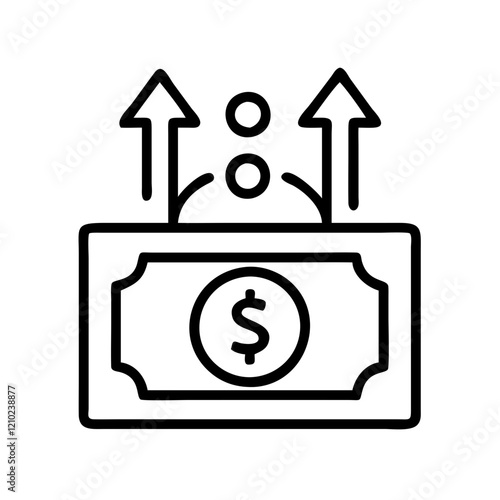 hyperinflation icon, hyperinflation line art - simple line art of hyperinflation, perfect for hyperinflation logos and icons