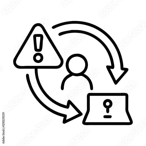 incident response icon, incident response line art - simple line art of incident response, perfect for incident response logos and icons