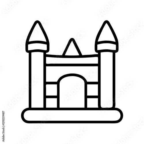 inflatable bounce house icon, inflatable bounce house line art - simple line art of inflatable bounce house, perfect for inflatable bounce house logos and icons