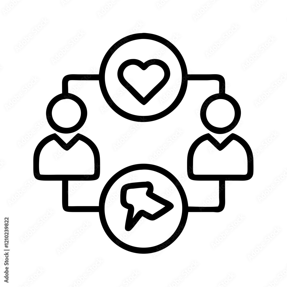 influencer collaboration icon, influencer collaboration line art - simple line art of influencer collaboration, perfect for influencer collaboration logos and icons influencer collaboration icon, influencer collaboration line art - simple line art of influencer collaboration, perfect for influencer collaboration logos and icons