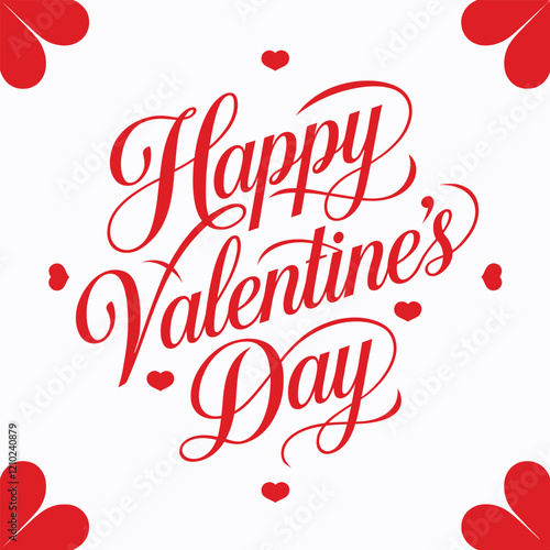 Valentines Day elegant hand text banner.
