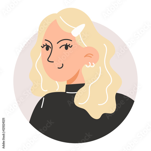 Portrait of a Young Blonde Woman for Profile Icon