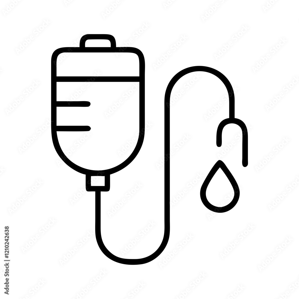 infusion tube icon, infusion tube line art - simple line art of infusion tube, perfect for infusion tube logos and icons infusion tube icon, infusion tube line art - simple line art of infusion tube, perfect for infusion tube logos and icons