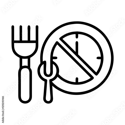intermittent fasting icon, intermittent fasting line art - simple line art of intermittent fasting, perfect for intermittent fasting logos and icons