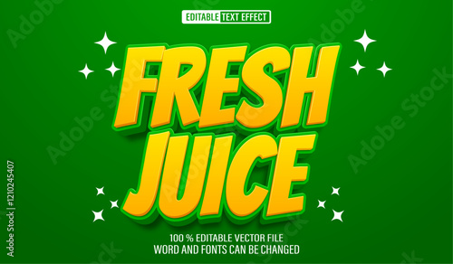 Editable 3d text style effect - Fresh Juice text effect Template