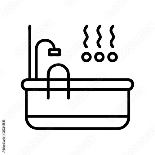 jacuzzi icon, jacuzzi line art - simple line art of jacuzzi, perfect for jacuzzi logos and icons