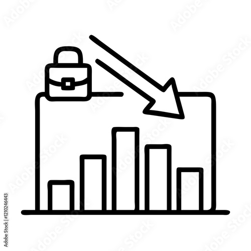 job losses icon, job losses line art - simple line art of job losses, perfect for job losses logos and icons