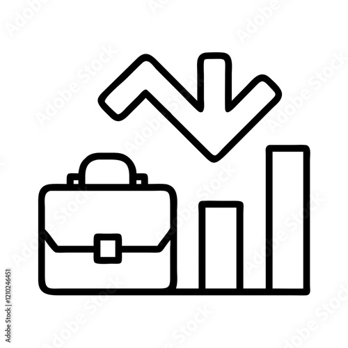 job losses icon, job losses line art - simple line art of job losses, perfect for job losses logos and icons