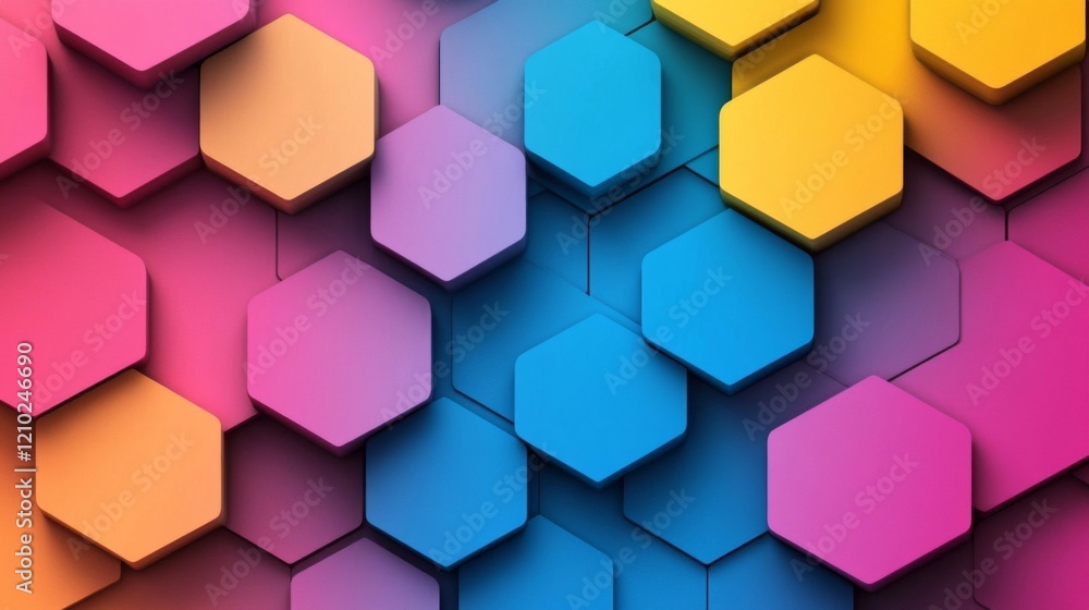 Abstract Colorful Hexagon Pattern Background Abstract Colorful Hexagon Pattern Background