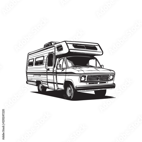 RV campervan isolated on white