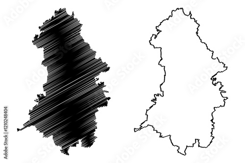 Oberhavel district (Federal Republic of Germany, rural district, State of Brandenburg) map vector illustration, scribble sketch Oberhavel map
