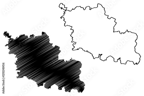 Oder-Spree district (Federal Republic of Germany, rural district, State of Brandenburg) map vector illustration, scribble sketch Oder Spree map
