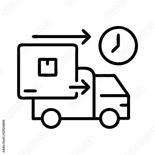 last mile delivery icon, last mile delivery line art - simple line art of last mile delivery, perfect for last mile delivery logos and icons