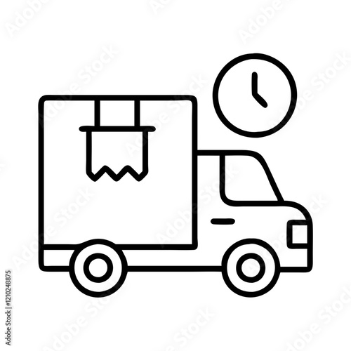 last mile delivery icon, last mile delivery line art - simple line art of last mile delivery, perfect for last mile delivery logos and icons