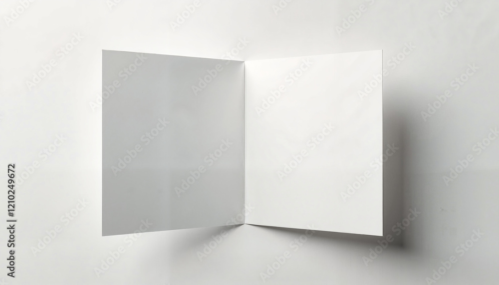 custom made wallpaper toronto digitalPhotorealistic open card mockup, white, invitation and greeting card display on white surface with copy space