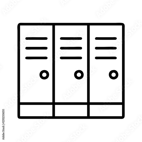 lockers icon, lockers line art - simple line art of lockers, perfect for lockers logos and icons