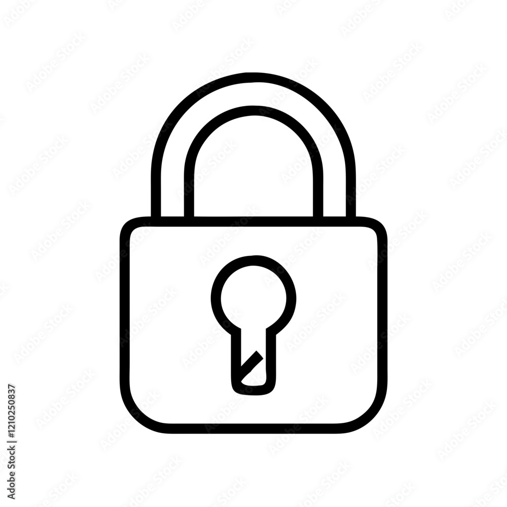 lock icon, lock line art - simple line art of lock, perfect for lock logos and icons lock icon, lock line art - simple line art of lock, perfect for lock logos and icons
