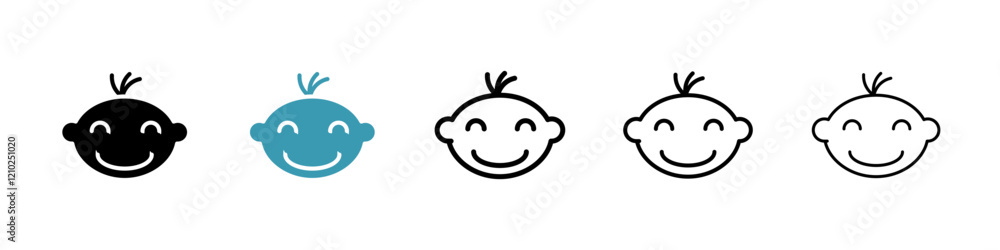 Baby Icons vectors. black solid and liner versions Baby Icons vectors. black solid and liner versions
