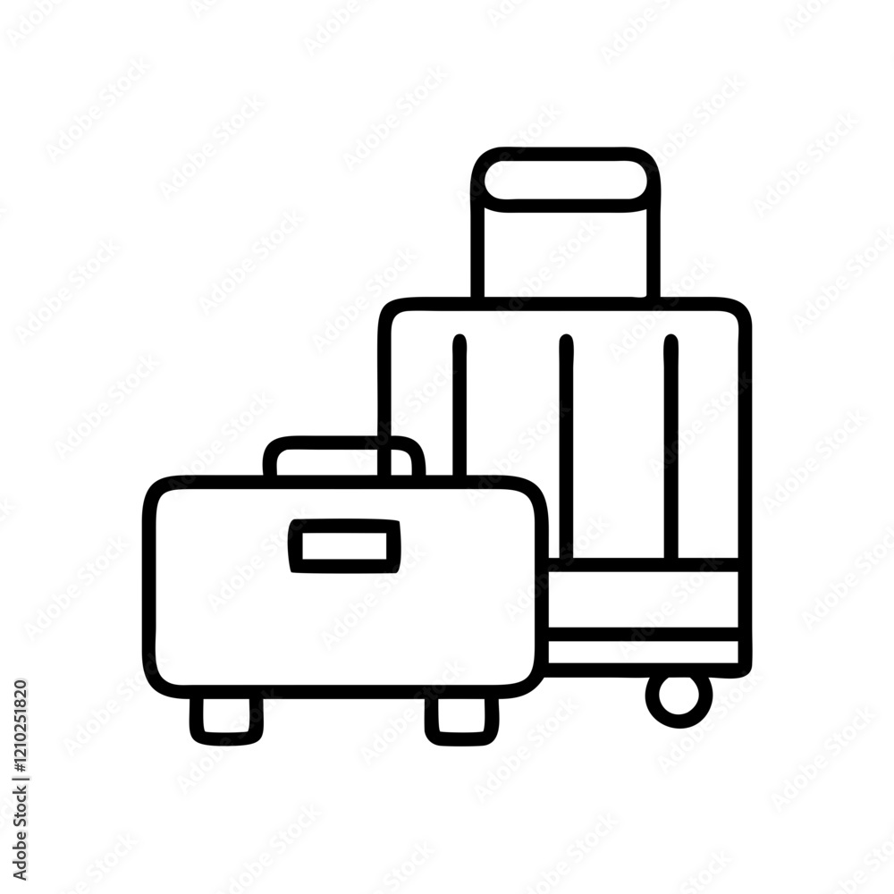 luggage icon, luggage line art - simple line art of luggage, perfect for luggage logos and icons luggage icon, luggage line art - simple line art of luggage, perfect for luggage logos and icons