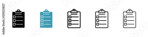 Check list icons collection in black and blue colors