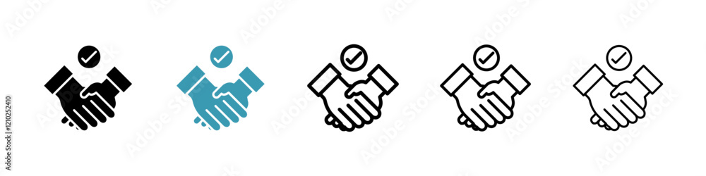 Deal icons collection in black and blue colors Deal icons collection in black and blue colors