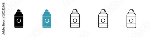 Deodorant icons collection in black and blue colors