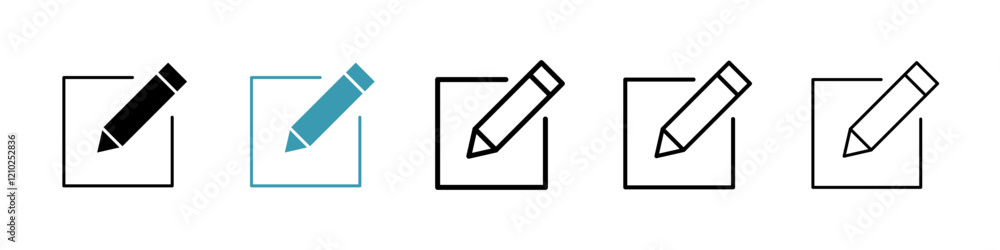 Edit icons in black and blue set Edit icons in black and blue set