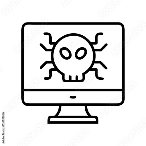 malware icon, malware line art - simple line art of malware, perfect for malware logos and icons
