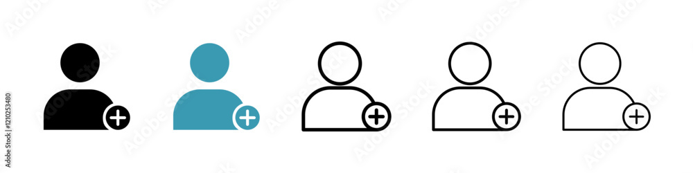 Follower icons set in black filled and stroke line style Follower icons set in black filled and stroke line style