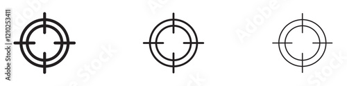 Focusing icons collection in black and blue colors