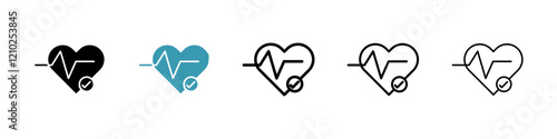 Good health icons collection in black and blue colors