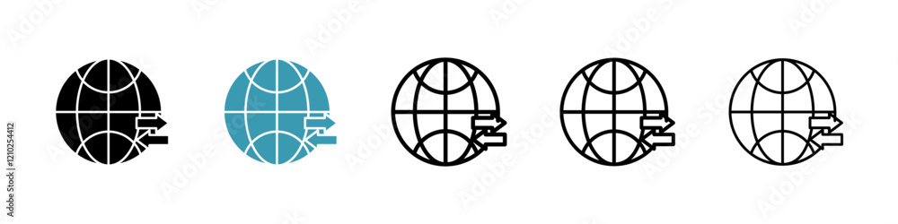Import export icons set in black filled and stroke line style Import export icons set in black filled and stroke line style