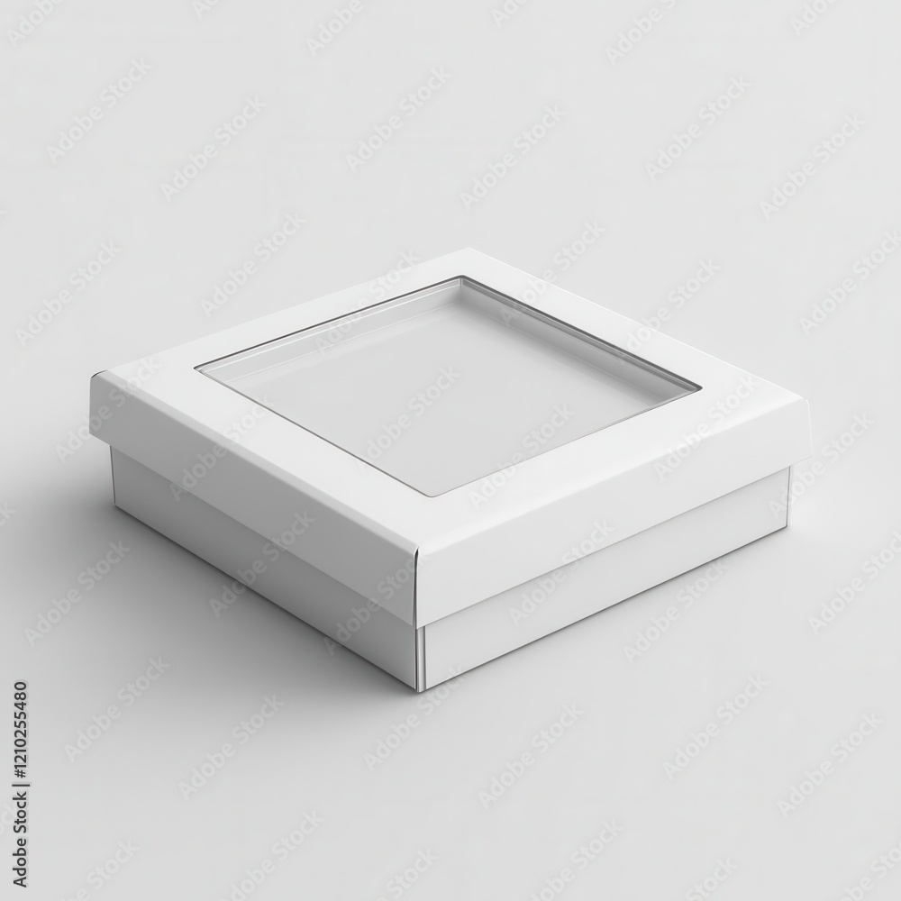 Realistic Creases Matte White Bakery Box 3D Mockup Realistic Creases Matte White Bakery Box 3D Mockup