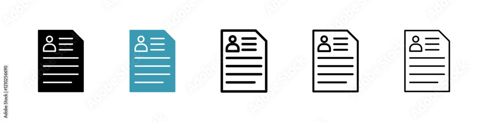 Resume icons collection in black and blue colors Resume icons collection in black and blue colors