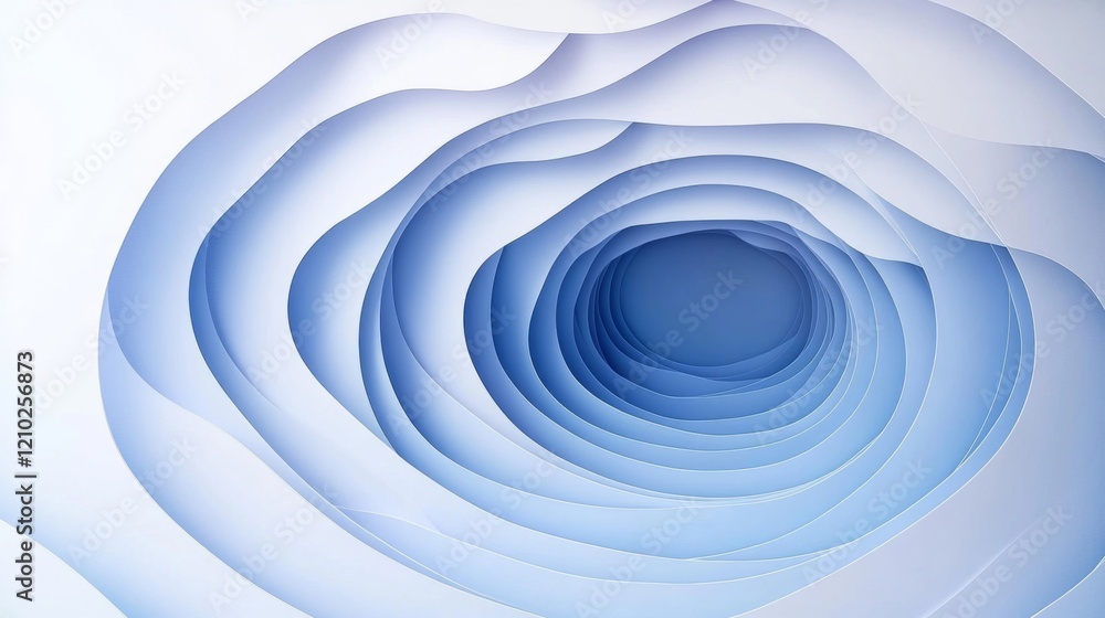 Fototapeta premium Abstract Blue Circular Layers with Depth and Texture