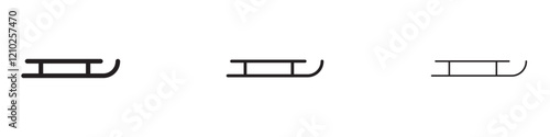 Sled icons collection in black and blue colors