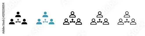 Third party icons set in black filled and stroke line style