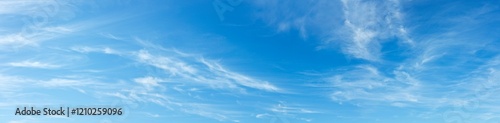 Large panorama of blue sky with white clouds for background use