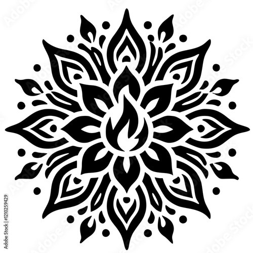 Fire mandala silhouette