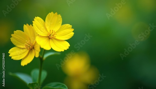 Large yellow flowers on a stem with leafy branches, Onagraceae, raceme